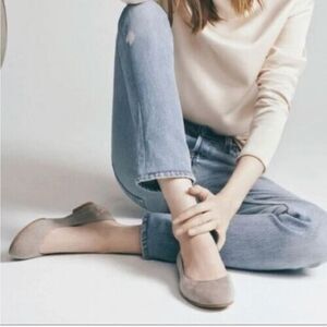 Margaux The Classic Flat in Flint Gray Suede